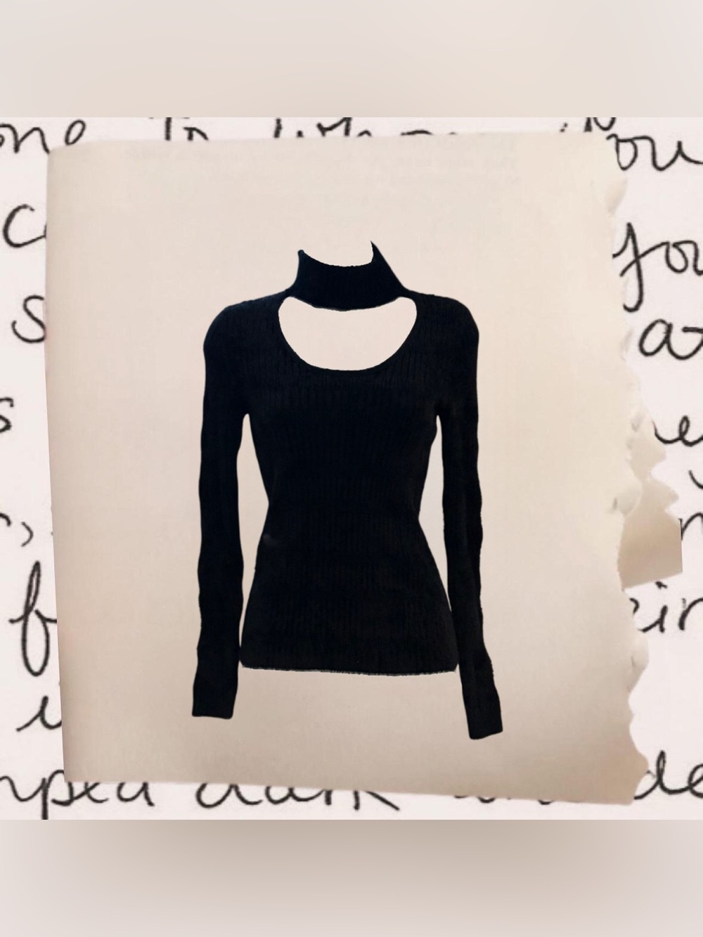fuzzy scoop neck rib knit long sleeve top